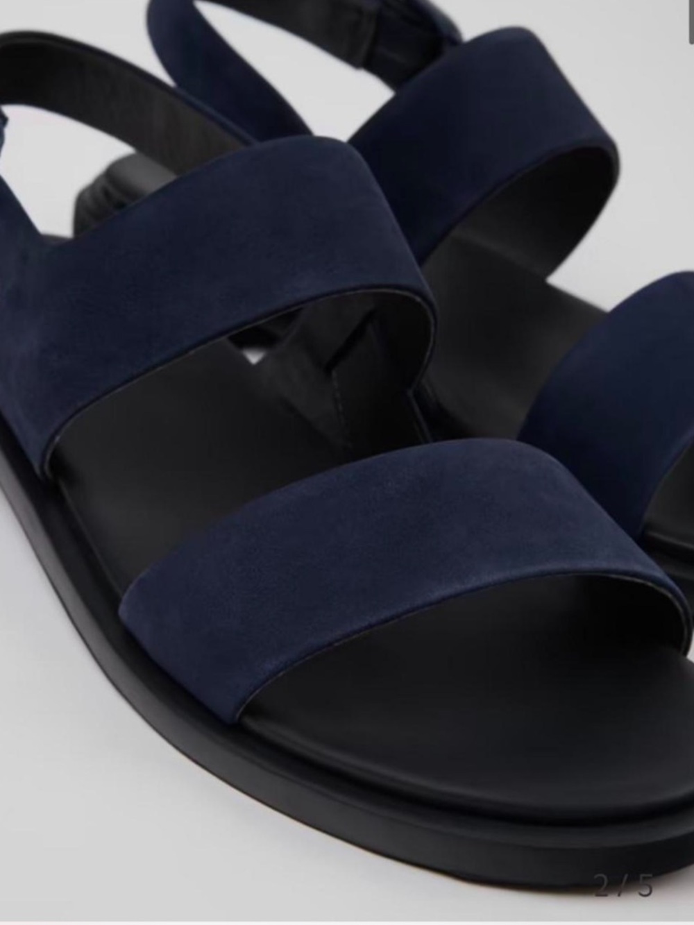 Camper Navy Suede Double-Strap Sandals